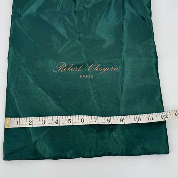 Robert Clergerie Paris Green Satin Drawstring Dust Bag 12x14 - Picture 4 of 5